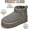 imageProject Cloud 100 Genuine Leather Ankle Boots for Women  AntiSlip Memory Foam Insole Womens Boots  Lightweight Winter Womens Shoes Ankle Booties for Women HuggyGrey