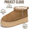 imageProject Cloud 100 Genuine Leather Ankle Boots for Women  AntiSlip Memory Foam Insole Womens Boots  Lightweight Winter Womens Shoes Ankle Booties for Women HuggyKhaki Suede
