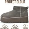 imageProject Cloud 100 Genuine Leather Ankle Boots for Women  AntiSlip Memory Foam Insole Womens Boots  Lightweight Winter Womens Shoes Ankle Booties for Women HuggyGrey