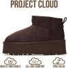 imageProject Cloud 100 Genuine Leather Ankle Boots for Women  AntiSlip Memory Foam Insole Womens Boots  Lightweight Winter Womens Shoes Ankle Booties for Women HuggyBrown