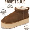 imageProject Cloud 100 Genuine Leather Ankle Boots for Women  AntiSlip Memory Foam Insole Womens Boots  Lightweight Winter Womens Shoes Ankle Booties for Women HuggyMocha Suede