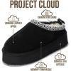 imageProject Cloud 100 Genuine Leather Platform Slippers for Women  Soft Memory Foam Womens Slippers ampamp Supportive Clogs for Women 2025  Cozy Stylish Everyday Footwear SayreBlack