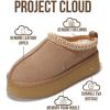 imageProject Cloud 100 Genuine Leather Platform Slippers for Women  Soft Memory Foam Womens Slippers ampamp Supportive Clogs for Women 2025  Cozy Stylish Everyday Footwear SayreChestnut