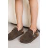 imageProject Cloud Clogs for Kids  Genuine Leather Kids Clogs with Cork Footbed Arch Support  NonSlip Slippers ampamp Sandals for Boys ampamp Girls FootwearDark Choco Brown Suede With Back Strap