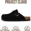 imageProject Cloud Clogs for Kids  Genuine Leather Kids Clogs with Cork Footbed Arch Support  NonSlip Slippers ampamp Sandals for Boys ampamp Girls FootwearBlack Suede