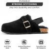 imageProject Cloud Clogs for Kids  Genuine Leather Kids Clogs with Cork Footbed Arch Support  NonSlip Slippers ampamp Sandals for Boys ampamp Girls FootwearBlack Fur Lined