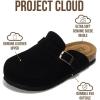 imageProject Cloud Clogs for Kids  Genuine Leather Kids Clogs with Cork Footbed Arch Support  NonSlip Slippers ampamp Sandals for Boys ampamp Girls FootwearBlack Suede