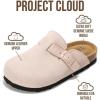 imageProject Cloud Clogs for Kids  Genuine Leather Kids Clogs with Cork Footbed Arch Support  NonSlip Slippers ampamp Sandals for Boys ampamp Girls FootwearLight Pink Suede