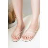 imageProject Cloud Flip Flops for Women  Memory Foam Flats Summer Sandals for Women 2025  Vegan Leather Lightweight Womens Sandals Summer Beach Essentials SlidesBeige Crossstrap