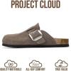 imageProject Cloud Genuine Leather Clogs for Women Shoes  Memory Foam Insole NonSlip ampamp Natural Cork Footbed Arch Support Big Buckle Womens Clogs and Mules for Women Footwear ManchesterMushroom Suede