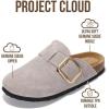imageProject Cloud Genuine Leather Clogs for Women Shoes  Memory Foam Insole NonSlip ampamp Natural Cork Footbed Arch Support Big Buckle Womens Clogs and Mules for Women Footwear ManchesterGrey