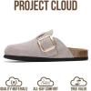 imageProject Cloud Genuine Leather Clogs for Women Shoes  Memory Foam Insole NonSlip ampamp Natural Cork Footbed Arch Support Big Buckle Womens Clogs and Mules for Women Footwear ManchesterGrey