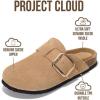 imageProject Cloud Genuine Leather Clogs for Women Shoes  Memory Foam Insole NonSlip ampamp Natural Cork Footbed Arch Support Big Buckle Womens Clogs and Mules for Women Footwear ManchesterBeige