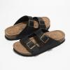 imageProject Cloud Genuine Leather Flat Sandals Women 2025 Beach Essentials Womens Sandals Memory Foam Vacation Essentials Slides for Women Footwear VenitaBlack