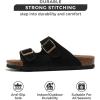 imageProject Cloud Genuine Leather Flat Sandals Women 2025 Beach Essentials Womens Sandals Memory Foam Vacation Essentials Slides for Women Footwear VenitaBlack Suede