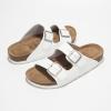 imageProject Cloud Genuine Leather Flat Sandals Women 2025 Beach Essentials Womens Sandals Memory Foam Vacation Essentials Slides for Women Footwear VenitaWhite
