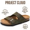imageProject Cloud Genuine Leather Flat Sandals Women 2025 Beach Essentials Womens Sandals Memory Foam Vacation Essentials Slides for Women Footwear VenitaOlive