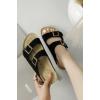 imageProject Cloud Genuine Leather Flat Sandals Women 2025 Beach Essentials Womens Sandals Memory Foam Vacation Essentials Slides for Women Footwear VenitaBlack Suede