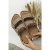 imageProject Cloud Genuine Leather Flat Sandals Women 2025 Beach Essentials Womens Sandals Memory Foam Vacation Essentials Slides for Women Footwear VenitaTaupe Suede