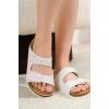 imageProject Cloud Genuine Leather Flat Sandals Women 2025 Beach Essentials Womens Sandals Memory Foam Vacation Essentials Slides for Women Footwear VenitaCream