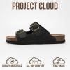 imageProject Cloud Genuine Leather Flat Sandals Women 2025 Beach Essentials Womens Sandals Memory Foam Vacation Essentials Slides for Women Footwear VenitaBlack