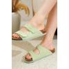 imageProject Cloud Genuine Leather Flat Sandals Women 2025 Beach Essentials Womens Sandals Memory Foam Vacation Essentials Slides for Women Footwear VenitaSage