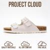 imageProject Cloud Genuine Leather Flat Sandals Women 2025 Beach Essentials Womens Sandals Memory Foam Vacation Essentials Slides for Women Footwear VenitaCream
