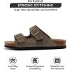 imageProject Cloud Genuine Leather Flat Sandals Women 2025 Beach Essentials Womens Sandals Memory Foam Vacation Essentials Slides for Women Footwear VenitaOlive Suede