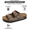 imageProject Cloud Genuine Leather Flat Sandals Women 2025 Beach Essentials Womens Sandals Memory Foam Vacation Essentials Slides for Women Footwear VenitaGrey Suede