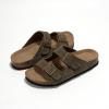 imageProject Cloud Genuine Leather Flat Sandals Women 2025 Beach Essentials Womens Sandals Memory Foam Vacation Essentials Slides for Women Footwear VenitaOlive Suede