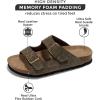 imageProject Cloud Genuine Leather Flat Sandals Women 2025 Beach Essentials Womens Sandals Memory Foam Vacation Essentials Slides for Women Footwear VenitaOlive Suede