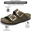 imageProject Cloud Genuine Leather Flat Sandals for Women 2025 Comfortable Beach Essentials Womens Sandals Memory Foam Vacation Essentials Slides for Women Footwear SantoriniOlive