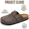 imageProject Cloud Genuine Leather Footbed Clogs for Women  Memory Foam Arch Support Slippers for Women  Trendy Slipons Womens Mules ampamp Clogs Sandals BentonGrey Wool