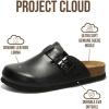 imageProject Cloud Genuine Leather Footbed Clogs for Women  Memory Foam Arch Support Slippers for Women  Trendy Slipons Womens Mules ampamp Clogs Sandals BentonBlack Croco