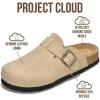 imageProject Cloud Genuine Leather Footbed Clogs for Women  Memory Foam Arch Support Slippers for Women  Trendy Slipons Womens Mules ampamp Clogs Sandals BentonBeige