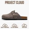 imageProject Cloud Genuine Leather Footbed Clogs for Women  Memory Foam Arch Support Slippers for Women  Trendy Slipons Womens Mules ampamp Clogs Sandals BentonGrey Wool