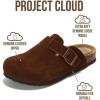 imageProject Cloud Genuine Leather Footbed Clogs for Women  Memory Foam Arch Support Slippers for Women  Trendy Slipons Womens Mules ampamp Clogs Sandals BentonCacao Suede