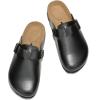 imageProject Cloud Genuine Leather Footbed Clogs for Women  Memory Foam Arch Support Slippers for Women  Trendy Slipons Womens Mules ampamp Clogs Sandals BentonBlack