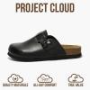 imageProject Cloud Genuine Leather Footbed Clogs for Women  Memory Foam Arch Support Slippers for Women  Trendy Slipons Womens Mules ampamp Clogs Sandals BentonBlack Croco