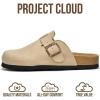 imageProject Cloud Genuine Leather Footbed Clogs for Women  Memory Foam Arch Support Slippers for Women  Trendy Slipons Womens Mules ampamp Clogs Sandals BentonBeige