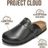 imageProject Cloud Genuine Leather Footbed Clogs for Women  Memory Foam Arch Support Slippers for Women  Trendy Slipons Womens Mules ampamp Clogs Sandals BentonBlack