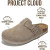 imageProject Cloud Genuine Leather Footbed Clogs for Women  Memory Foam Arch Support Slippers for Women  Trendy Slipons Womens Mules ampamp Clogs Sandals BentonDark Grey Suede