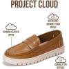 imageProject Cloud Genuine Leather Loafers for Women  Memory Foam Insoles Slip On Shoes for Women  Lightweight Womens Shoes  Non Slip Womens Loafers Filide1Cognac