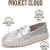 imageProject Cloud Genuine Leather Loafers for Women  Memory Foam Insoles Slip On Shoes for Women  Lightweight Womens Shoes  Non Slip Womens Loafers Filide1Silver