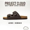 imageProject Cloud Genuine Leather Mens Sandals with Memory Foam Natural Cork Footbed Slides for Men Footwear  NonSlip DoubleStrap Buckle Summer Sandals ArizonaBrown Leather