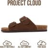 imageProject Cloud Genuine Leather Mens Sandals with Memory Foam Natural Cork Footbed Slides for Men Footwear  NonSlip DoubleStrap Buckle Summer Sandals ArizonaChoco Suede