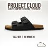 imageProject Cloud Genuine Leather Mens Sandals with Memory Foam Natural Cork Footbed Slides for Men Footwear  NonSlip DoubleStrap Buckle Summer Sandals ArizonaBlack Matte