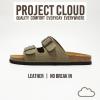 imageProject Cloud Genuine Leather Mens Sandals with Memory Foam Natural Cork Footbed Slides for Men Footwear  NonSlip DoubleStrap Buckle Summer Sandals ArizonaTaupe