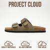 imageProject Cloud Genuine Leather Mens Sandals with Memory Foam Natural Cork Footbed Slides for Men Footwear  NonSlip DoubleStrap Buckle Summer Sandals ArizonaTaupe