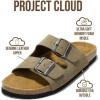 imageProject Cloud Genuine Leather Mens Sandals with Memory Foam Natural Cork Footbed Slides for Men Footwear  NonSlip DoubleStrap Buckle Summer Sandals ArizonaTaupe
